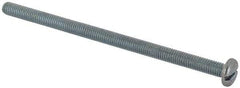 Value Collection - #10-32 UNF, 3-1/2" Length Under Head Slotted Drive Machine Screw - Pan Head, Grade J82 Steel, Zinc-Plated Finish, Without Washer - Exact Tool & Supply