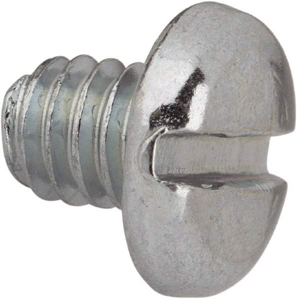 Value Collection - #12-24 UNC, 1/4" Length Under Head Slotted Drive Machine Screw - Pan Head, Grade J82 Steel, Zinc-Plated Finish, Without Washer - Exact Tool & Supply