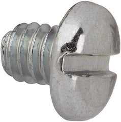 Value Collection - #12-24 UNC, 1/4" Length Under Head Slotted Drive Machine Screw - Pan Head, Grade J82 Steel, Zinc-Plated Finish, Without Washer - Exact Tool & Supply