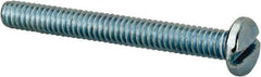 Value Collection - 1/4-20 UNC, 2-1/4" Length Under Head Slotted Drive Machine Screw - Pan Head, Grade J82 Steel, Zinc-Plated Finish, Without Washer - Exact Tool & Supply
