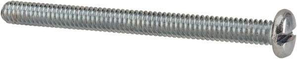 Value Collection - 1/4-20 UNC, 3" Length Under Head Slotted Drive Machine Screw - Pan Head, Grade J82 Steel, Zinc-Plated Finish, Without Washer - Exact Tool & Supply