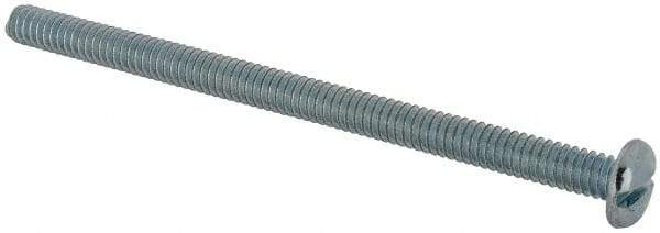 Value Collection - 1/4-20 UNC, 4" Length Under Head Slotted Drive Machine Screw - Pan Head, Grade J82 Steel, Zinc-Plated Finish, Without Washer - Exact Tool & Supply