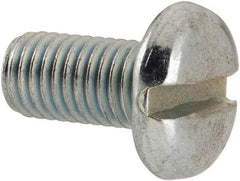 Value Collection - 1/4-28 UNF, 1/2" Length Under Head Slotted Drive Machine Screw - Pan Head, Grade J82 Steel, Zinc-Plated Finish, Without Washer - Exact Tool & Supply