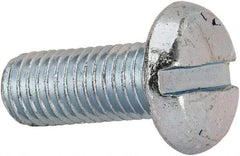 Value Collection - 1/4-28 UNF, 5/8" Length Under Head Slotted Drive Machine Screw - Pan Head, Grade J82 Steel, Zinc-Plated Finish, Without Washer - Exact Tool & Supply