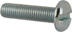Value Collection - 1/4-28 UNF, 1" Length Under Head Slotted Drive Machine Screw - Pan Head, Grade J82 Steel, Zinc-Plated Finish, Without Washer - Exact Tool & Supply