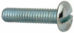 Value Collection - 5/16-18 UNC, 1-1/4" Length Under Head Slotted Drive Machine Screw - Pan Head, Grade J82 Steel, Zinc-Plated Finish, Without Washer - Exact Tool & Supply