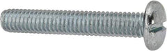 Value Collection - 5/16-18 UNC, 2" Length Under Head Slotted Drive Machine Screw - Pan Head, Grade J82 Steel, Zinc-Plated Finish, Without Washer - Exact Tool & Supply
