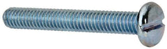 Value Collection - 5/16-18 UNC, 2-1/4" Length Under Head Slotted Drive Machine Screw - Pan Head, Grade J82 Steel, Zinc-Plated Finish, Without Washer - Exact Tool & Supply