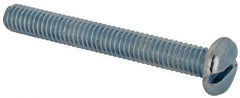 Value Collection - 5/16-18 UNC, 2-1/2" Length Under Head Slotted Drive Machine Screw - Pan Head, Grade J82 Steel, Zinc-Plated Finish, Without Washer - Exact Tool & Supply