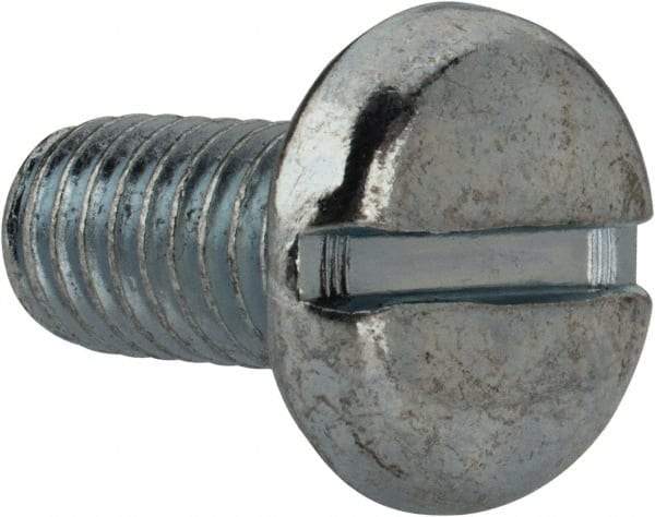 Value Collection - 3/8-16 UNC, 3/4" Length Under Head Slotted Drive Machine Screw - Pan Head, Grade J82 Steel, Zinc-Plated Finish, Without Washer - Exact Tool & Supply