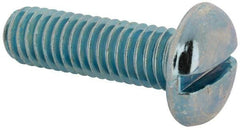 Value Collection - 3/8-16 UNC, 1-1/4" Length Under Head Slotted Drive Machine Screw - Pan Head, Grade J82 Steel, Zinc-Plated Finish, Without Washer - Exact Tool & Supply