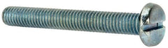 Value Collection - 3/8-16 UNC, 3" Length Under Head Slotted Drive Machine Screw - Pan Head, Grade J82 Steel, Zinc-Plated Finish, Without Washer - Exact Tool & Supply