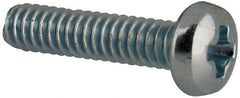 Value Collection - #3-48 UNC, 7/16" Length Under Head Phillips Drive Machine Screw - Pan Head, Grade J82 Steel, Zinc-Plated Finish, Without Washer - Exact Tool & Supply