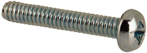 Value Collection - #3-48 UNC, 5/8" Length Under Head Phillips Drive Machine Screw - Pan Head, Grade J82 Steel, Zinc-Plated Finish, Without Washer - Exact Tool & Supply