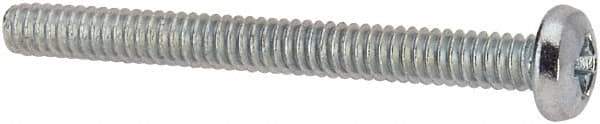 Value Collection - #3-48 UNC, 1" Length Under Head Phillips Drive Machine Screw - Pan Head, Grade J82 Steel, Zinc-Plated Finish, Without Washer - Exact Tool & Supply
