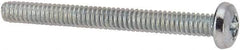Value Collection - #3-48 UNC, 1" Length Under Head Phillips Drive Machine Screw - Pan Head, Grade J82 Steel, Zinc-Plated Finish, Without Washer - Exact Tool & Supply