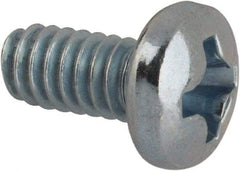 Value Collection - #5-40 UNC, 1/4" Length Under Head Phillips Drive Machine Screw - Pan Head, Grade J82 Steel, Zinc-Plated Finish, Without Washer - Exact Tool & Supply