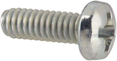 Value Collection - #5-40 UNC, 3/8" Length Under Head Phillips Drive Machine Screw - Pan Head, Grade J82 Steel, Zinc-Plated Finish, Without Washer - Exact Tool & Supply