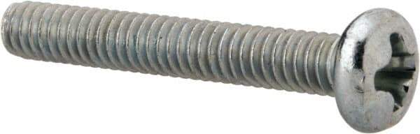 Value Collection - #5-40 UNC, 7/8" Length Under Head Phillips Drive Machine Screw - Pan Head, Grade J82 Steel, Zinc-Plated Finish, Without Washer - Exact Tool & Supply