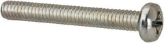 Value Collection - #5-40 UNC, 1" Length Under Head Phillips Drive Machine Screw - Pan Head, Grade J82 Steel, Zinc-Plated Finish, Without Washer - Exact Tool & Supply