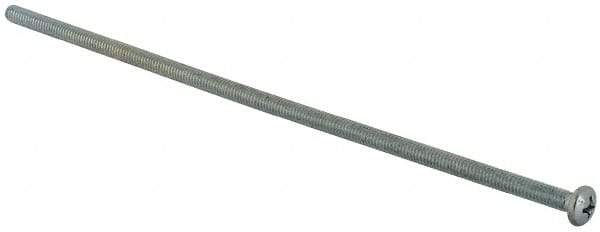 Value Collection - #8-32 UNC, 6" Length Under Head Phillips Drive Machine Screw - Pan Head, Grade J82 Steel, Zinc-Plated Finish, Without Washer - Exact Tool & Supply