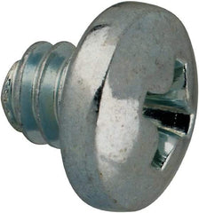 Value Collection - #10-24 UNC, 3/16" Length Under Head Phillips Drive Machine Screw - Pan Head, Grade J82 Steel, Zinc-Plated Finish, Without Washer - Exact Tool & Supply