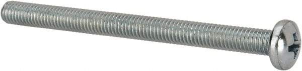 Value Collection - #10-32 UNF, 2-1/2" Length Under Head Phillips Drive Machine Screw - Pan Head, Grade J82 Steel, Zinc-Plated Finish, Without Washer - Exact Tool & Supply