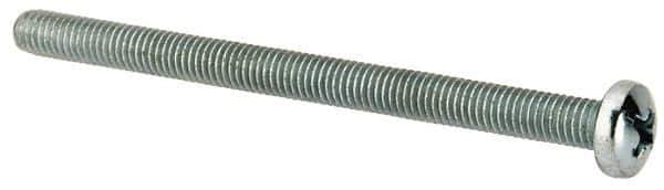 Value Collection - #10-32 UNF, 2-3/4" Length Under Head Phillips Drive Machine Screw - Pan Head, Grade J82 Steel, Zinc-Plated Finish, Without Washer - Exact Tool & Supply