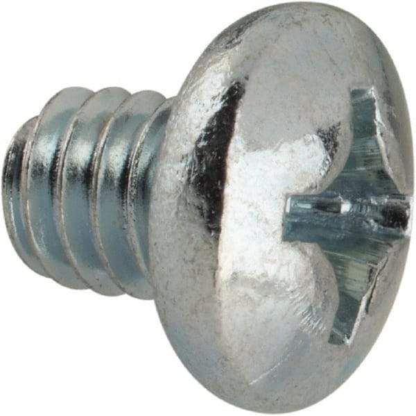 Value Collection - #12-24 UNC, 1/4" Length Under Head Phillips Drive Machine Screw - Pan Head, Grade J82 Steel, Zinc-Plated Finish, Without Washer - Exact Tool & Supply