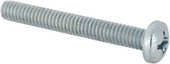 Value Collection - #12-24 UNC, 1-3/4" Length Under Head Phillips Drive Machine Screw - Pan Head, Grade J82 Steel, Zinc-Plated Finish, Without Washer - Exact Tool & Supply