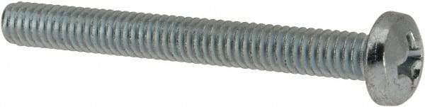 Value Collection - #12-24 UNC, 2" Length Under Head Phillips Drive Machine Screw - Pan Head, Grade J82 Steel, Zinc-Plated Finish, Without Washer - Exact Tool & Supply