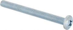Value Collection - 1/4-20 UNC, 2-3/4" Length Under Head Phillips Drive Machine Screw - Pan Head, Grade J82 Steel, Zinc-Plated Finish, Without Washer - Exact Tool & Supply