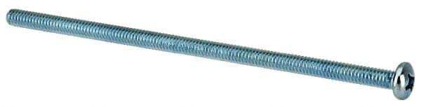 Value Collection - 1/4-20 UNC, 6" Length Under Head Phillips Drive Machine Screw - Pan Head, Grade J82 Steel, Zinc-Plated Finish, Without Washer - Exact Tool & Supply
