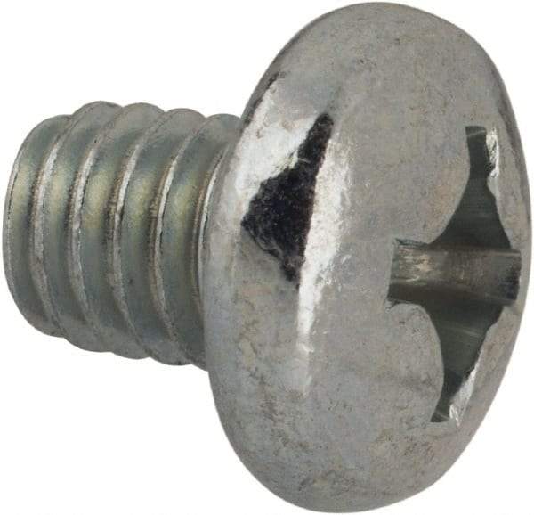 Value Collection - 5/16-18 UNC, 3/8" Length Under Head Phillips Drive Machine Screw - Pan Head, Grade J82 Steel, Zinc-Plated Finish, Without Washer - Exact Tool & Supply