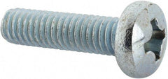 Value Collection - 5/16-18 UNC, 1-1/4" Length Under Head Phillips Drive Machine Screw - Pan Head, Grade J82 Steel, Zinc-Plated Finish, Without Washer - Exact Tool & Supply