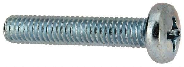Value Collection - 5/16-18 UNC, 1-3/4" Length Under Head Phillips Drive Machine Screw - Pan Head, Grade J82 Steel, Zinc-Plated Finish, Without Washer - Exact Tool & Supply