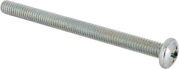 Value Collection - 5/16-18 UNC, 4" Length Under Head Phillips Drive Machine Screw - Pan Head, Grade J82 Steel, Zinc-Plated Finish, Without Washer - Exact Tool & Supply