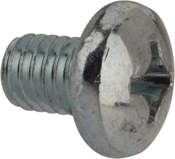 Value Collection - 3/8-16 UNC, 1/2" Length Under Head Phillips Drive Machine Screw - Pan Head, Grade J82 Steel, Zinc-Plated Finish, Without Washer - Exact Tool & Supply