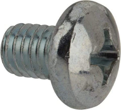 Value Collection - 3/8-16 UNC, 1/2" Length Under Head Phillips Drive Machine Screw - Pan Head, Grade J82 Steel, Zinc-Plated Finish, Without Washer - Exact Tool & Supply
