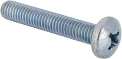 Value Collection - 3/8-16 UNC, 2-1/4" Length Under Head Phillips Drive Machine Screw - Pan Head, Grade J82 Steel, Zinc-Plated Finish, Without Washer - Exact Tool & Supply