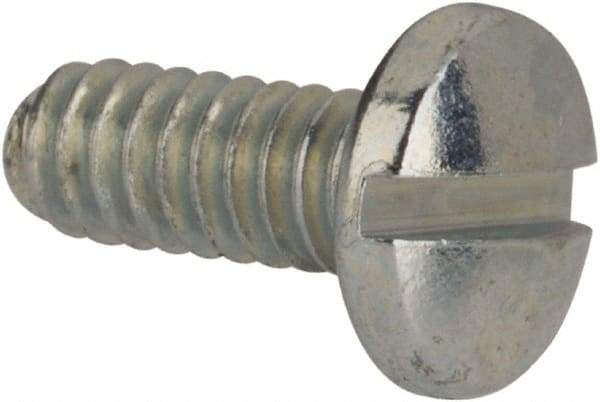 Value Collection - #3-48 UNC, 1/4" Length Under Head Slotted Drive Machine Screw - Binding Head, Grade J82 Steel, Zinc-Plated Finish, Without Washer - Exact Tool & Supply