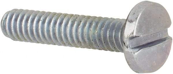 Value Collection - #3-48 UNC, 1/2" Length Under Head Slotted Drive Machine Screw - Binding Head, Grade J82 Steel, Zinc-Plated Finish, Without Washer - Exact Tool & Supply