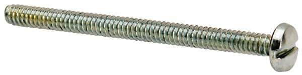 Value Collection - #4-40 UNC, 1-1/2" Length Under Head Slotted Drive Machine Screw - Binding Head, Grade J82 Steel, Zinc-Plated Finish, Without Washer - Exact Tool & Supply