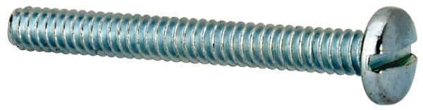 Value Collection - #6-32 UNC, 1-1/4" Length Under Head Slotted Drive Machine Screw - Binding Head, Grade J82 Steel, Zinc-Plated Finish, Without Washer - Exact Tool & Supply