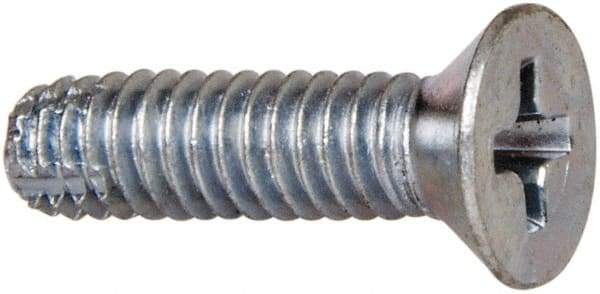 Value Collection - #8-32 UNC, 7/16" Length Under Head Slotted Drive Machine Screw - Binding Head, Grade J82 Steel, Zinc-Plated Finish, Without Washer - Exact Tool & Supply