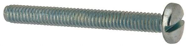 Value Collection - #8-32 UNC, 1-1/2" Length Under Head Slotted Drive Machine Screw - Binding Head, Grade J82 Steel, Zinc-Plated Finish, Without Washer - Exact Tool & Supply