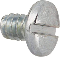 Value Collection - #10-24 UNC, 1/4" Length Under Head Slotted Drive Machine Screw - Binding Head, Grade J82 Steel, Zinc-Plated Finish, Without Washer - Exact Tool & Supply