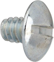 Value Collection - #10-24 UNC, 1/4" Length Under Head Slotted Drive Machine Screw - Truss Head, Grade J82 Steel, Zinc-Plated Finish, Without Washer - Exact Tool & Supply