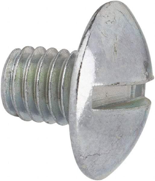Value Collection - #10-32 UNF, 1/4" Length Under Head Slotted Drive Machine Screw - Truss Head, Grade J82 Steel, Zinc-Plated Finish, Without Washer - Exact Tool & Supply