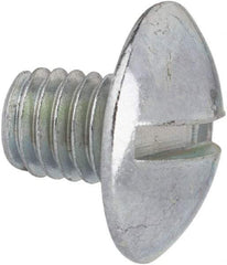 Value Collection - #10-32 UNF, 1/4" Length Under Head Slotted Drive Machine Screw - Truss Head, Grade J82 Steel, Zinc-Plated Finish, Without Washer - Exact Tool & Supply